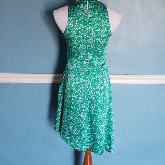Asymmetric Green Silk Dress Size 2 - Picture 3 of 5